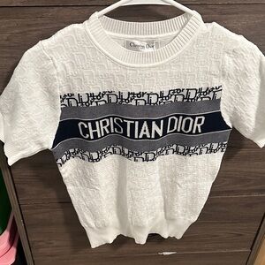 White and Black Knit Sweater size S